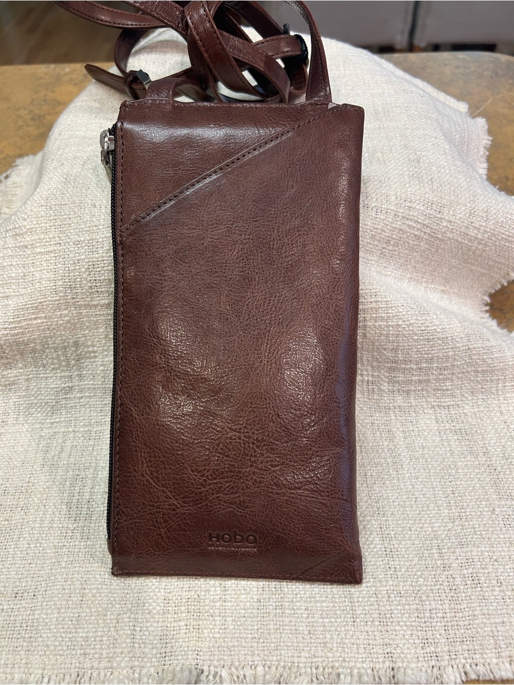 HOBO Brown Leather Crossbody Wallet Pouch